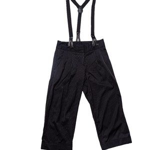 Bebe Cropped Pinstripe Suspender pants